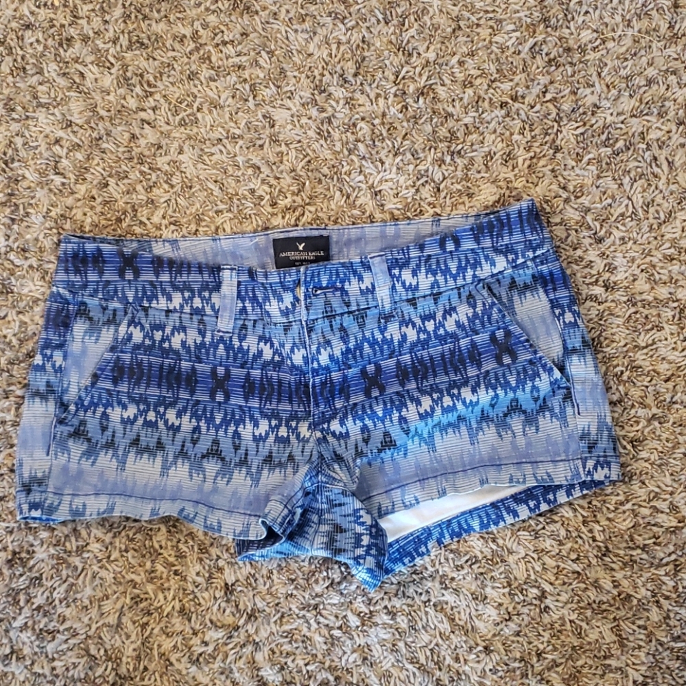 Multiple shades of blue shorts